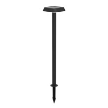 Eglo LED Solar Garden lamp Post Dreoli, Outdoor Lighting with Ground Spike and Motion Detector, Outside Driveway Light, downlighter, Black Plastic,