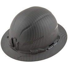 Klein Tools 60345 Schutzhelm, unbelüftet, Vollkrempe, Premium-Karbn-Muster, Klasse E, getestet bis 20 kV, gepolstert, schweißableitendes Schweißb