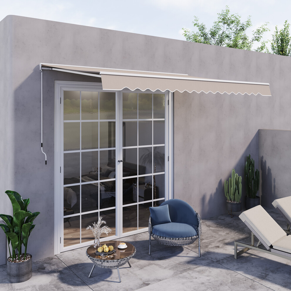 Outsunny Garden Door Awning Retractable Canopy Electric Patio Shelter 3.5M