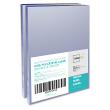 Binditek 200 Pack 8 Mil Clear PVC Bindning Presentation tcker bokstavsstorlek bindande front tcker 8-1/2 x 11 tum fyrkantig hrn oupplst rappo