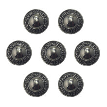 Set of 7 Small Dark Gunmetal Tone Metal Buttons for Blouse, Jacket, Dress etc - 15 mm Diameter