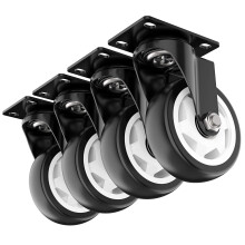4 tommer drejelige drejehjul Heavy Duty pladehjul uden bremse Total kapacitet 1200 lbs (pakke med 4)
