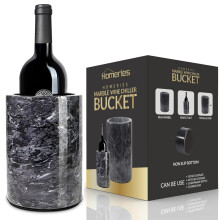 Homeries Marble Wine Chiller Bucket - Wine & Champagne Cceler pour les fetes Dner - Gardez le vin et les boissons froides - Contient n'importe q