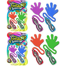 JA-RU Super rekbare, kleverige handen (2-pack, 4 handspeelgoed) Leuk klap-smack- en klik-fidget-speelgoed voor kinderen. Bulkklasprijzen Feestartikel