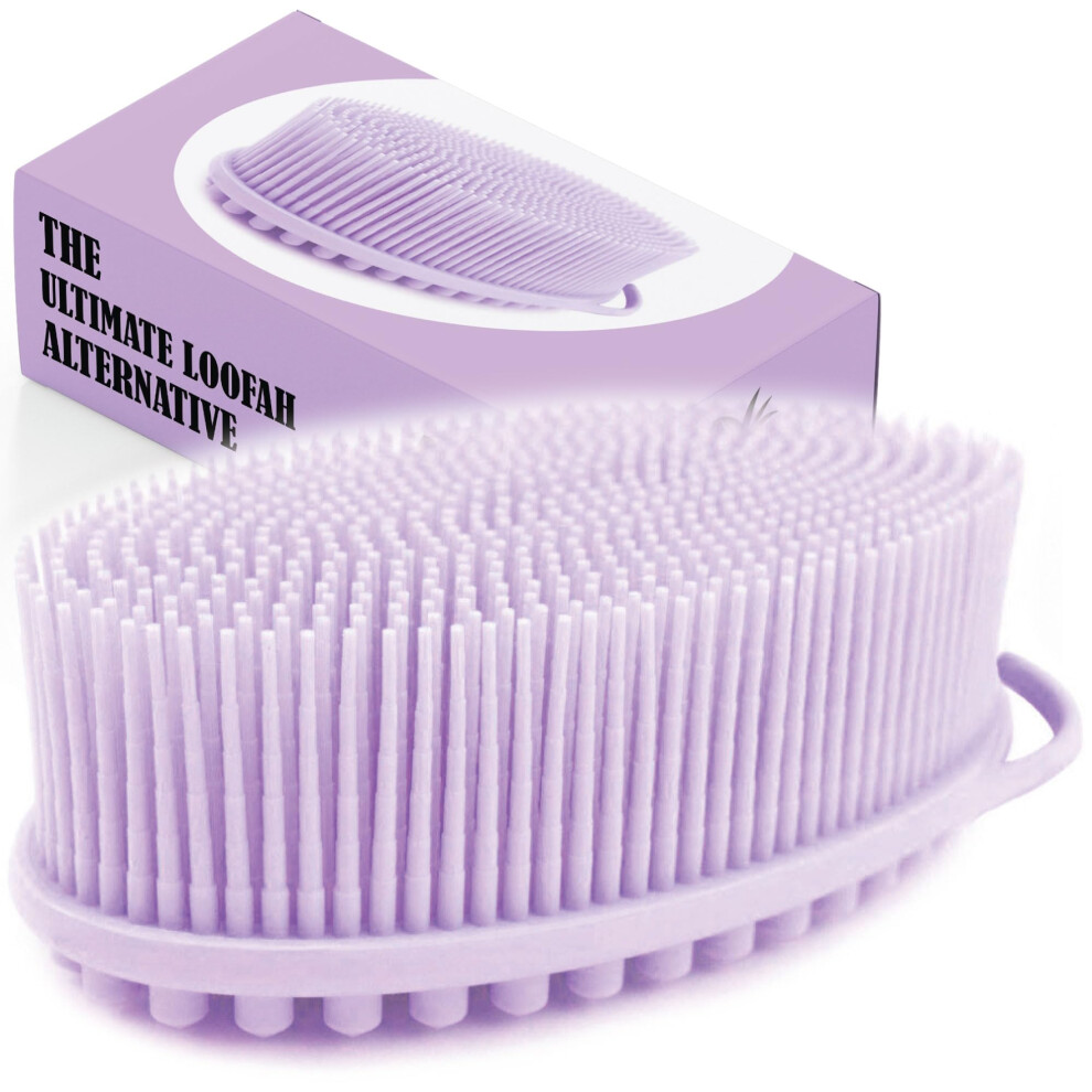Avilana Exfoliating Silicone Body Scrubber Shower Brush- Hygienic Shower Loofah Sponge Alternative For Deep Clean & Soft Skin - Silicone Body Brush An