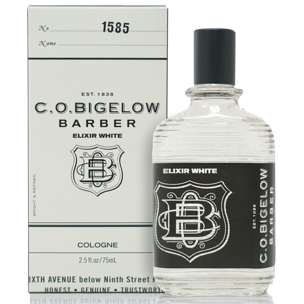 C. O. Bigelow White C.o. Bigelow Elixir Cologne - No. 1585 2.5 Fl Oz Cologne For Men Modern Fresh Refined Clean Citrus & Peppery Wood Long Lasting Mens Cologne
