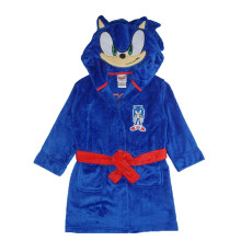 Sonic The Hedgehog Pojke Kostym Plush Fleece Morgonrock, Sonic Blå, 10/12