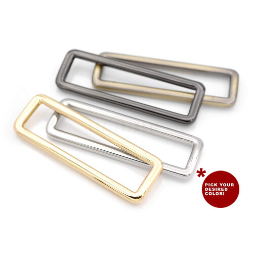 CRAFTMEMORE 2 Inch Rectangle Rings Buckle Metal Rectangular Buckle Loop for Bag Belt Strap Quality Finish 4 pcs SCLP (2 Inches Loop  Silver) 2
