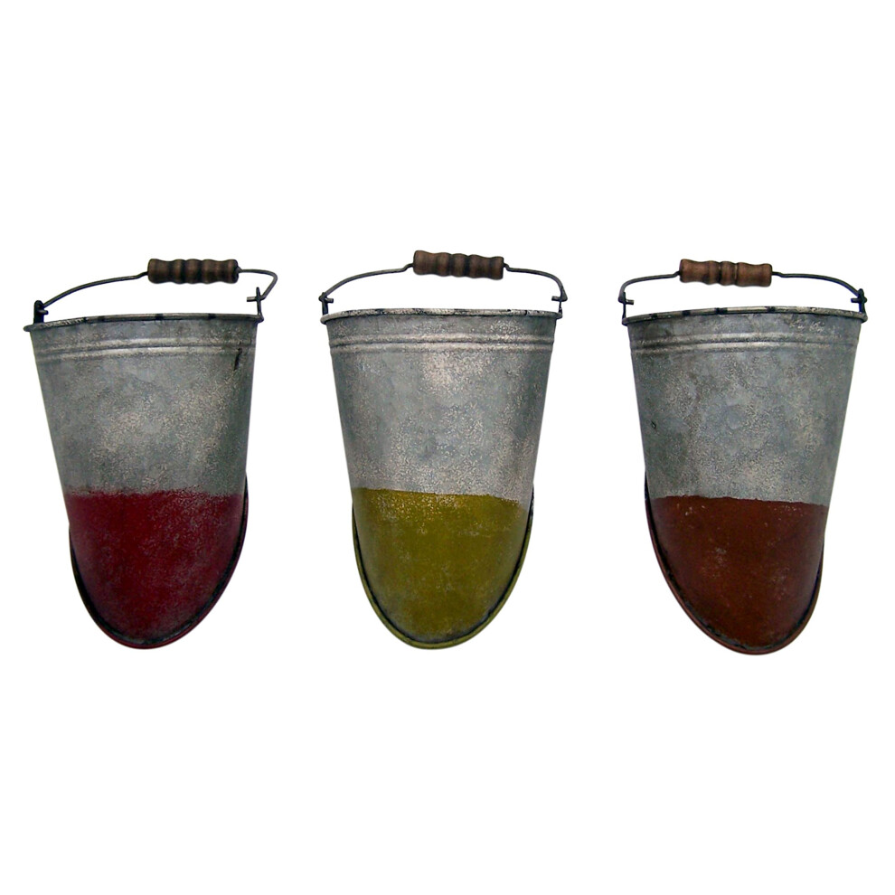 Ensemble de 3 jardini   res murales en m   tal peint Wowser, couleurs assorties, 17,8 cm