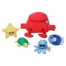 Manhattan Toy Neopreen Krab 5-delig Drijvend Spill n Fill Badspeeltje met sneldrogende sponzen en squirtspeeltje