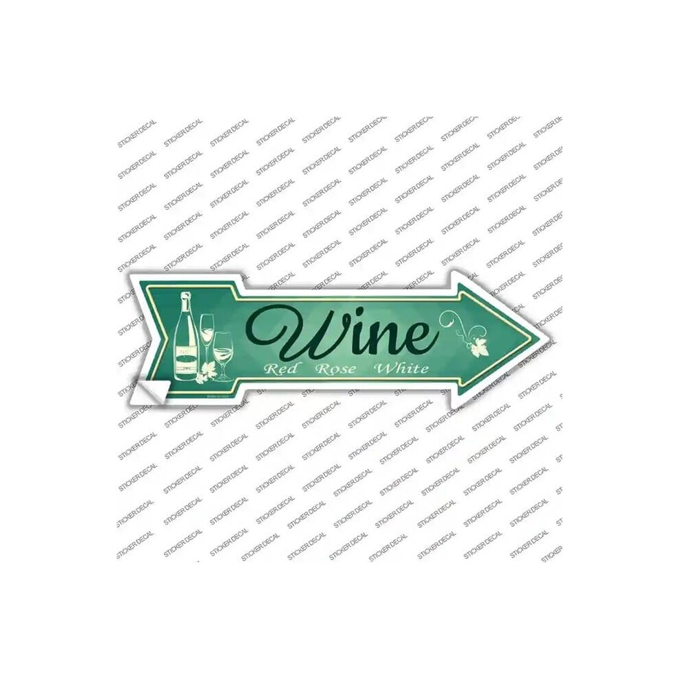 Smart Blonde A-174S-L Wine Novelty Arrow Sticker Decal - Large 792636332753