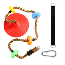 Klimtouw Boomschommel met platforms en schijfschommelset Outdoorspeeltuinaccessoires voor kinderen inclusief ophangriem en karabijnhaak
