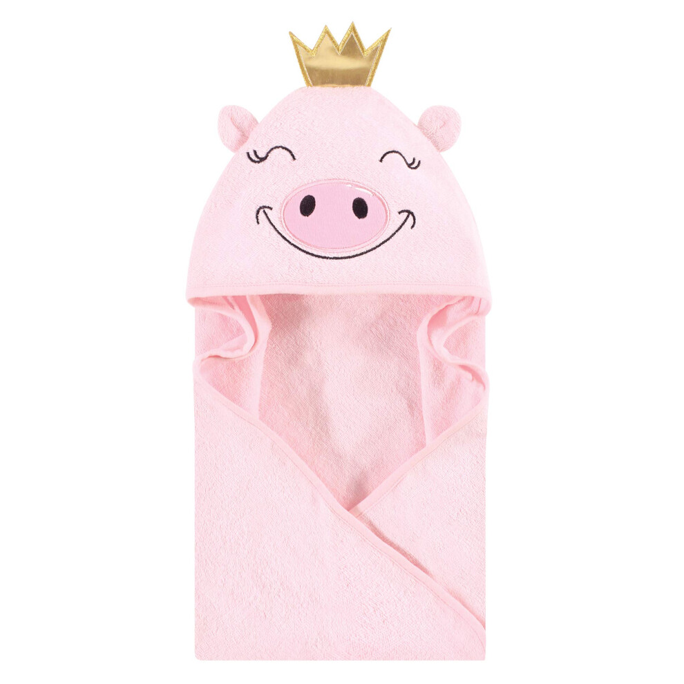 Serviette     capuche unisexe en coton motif animal Hudson Baby, motif cochon, taille unique