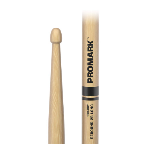 ProMark Rebound 2B Long Hickory Drumsticks  Acorn Wood Tip  One Pair 1
