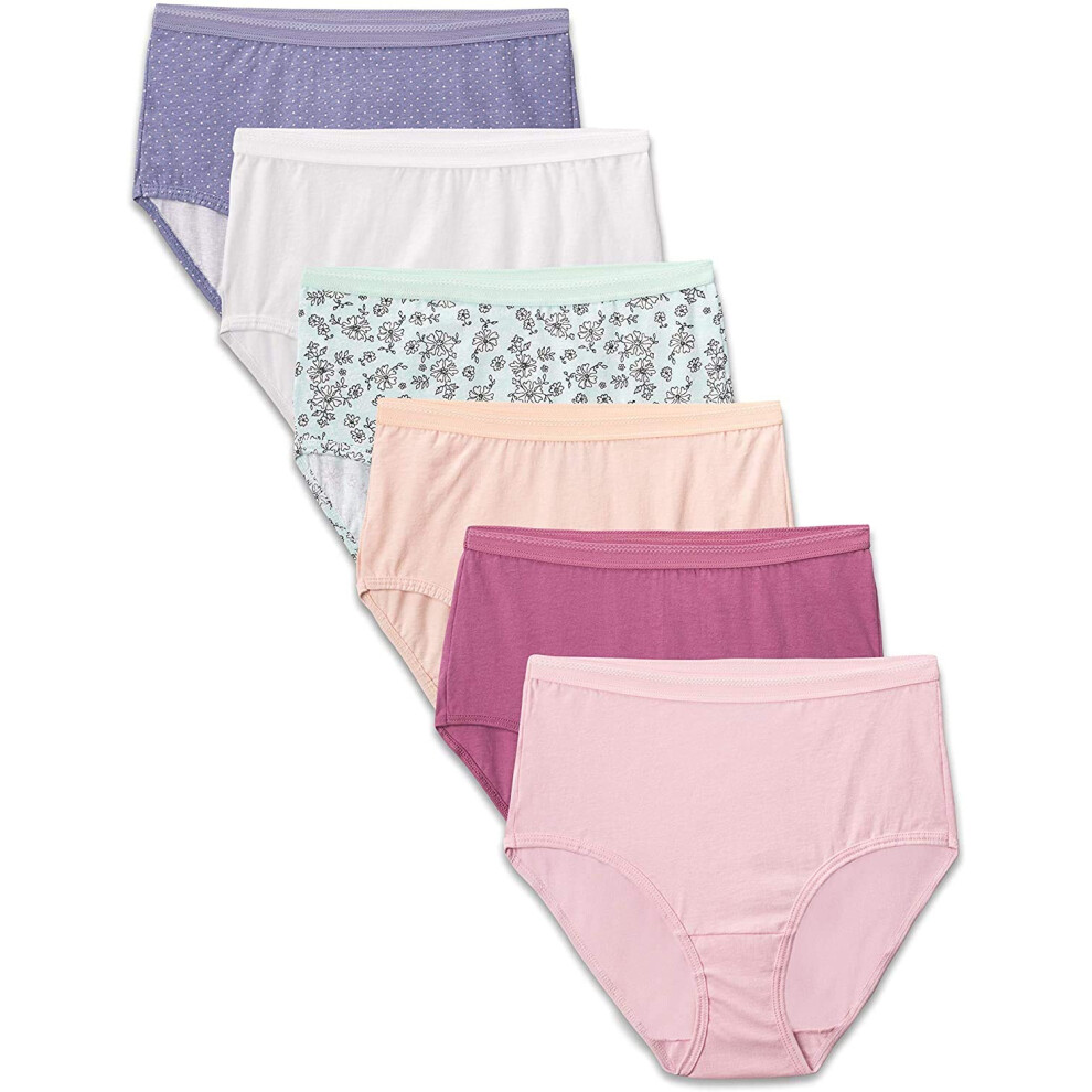 Fruit of the Loom Womens 6 Pack Tag Free Cotton Brief Panties  9  Assorted