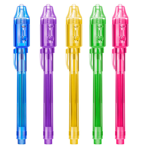 STENDA Αόρατο Στυλό Spy Ink 5 PCS, Με UV Φως, Δώρα για Παιδιά 8-12, Χριστουγεννιάτικα Δώρα