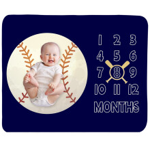Baby-Monats-Meilenstein-Decke, Junge  Neugeborene-Monatsdecke, Unisex, neutral, personalisierbar, Geschenk fr die Dusche, Baseball, Sport, Kinderzi