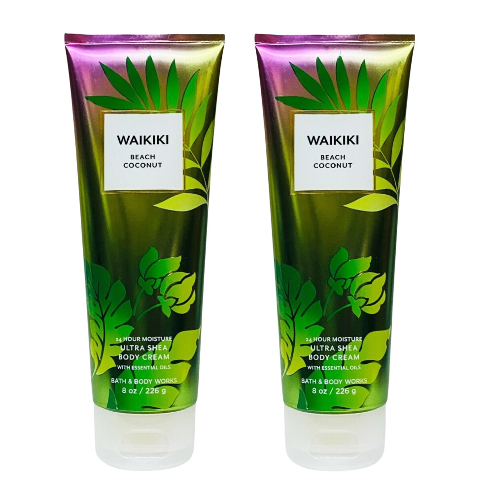 Bath & Body Works Waikiki Beach Coconut Ultra Shea Body Cream - Lot of 2 8oz