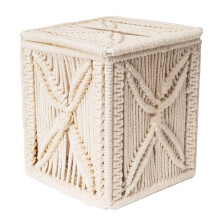 Livalaya macrame de carvins couverture carree carree mignonne support de bote de tissus boho macrame macrame tissus tissus organisateur de toile
