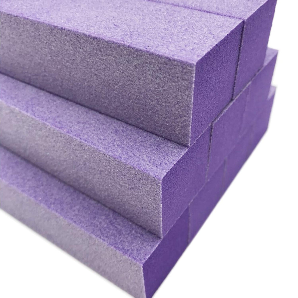 Maccibelle Purple/White Durable Nail Buffer Sanding Block 100/180 Grit For Buffing File Acrylic Polygel Artificial Dip System Fingernails Manicure P