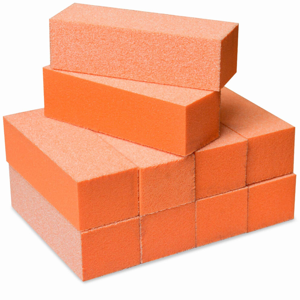 Maccibelle Orange Durable Nail Buffer Sanding Block 60/100 Grit Buffer For Buffing File Acrylic Polygel Artificial Dip System Fingernails Pedicure To