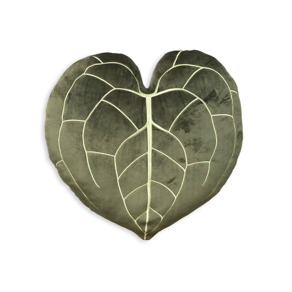 Green Philosophy Co. Plush Leaf Pillow 3D Accent Clarinervium Leaf Throw Pillow for Couch Sofa Living Room Home Decor for Plant Lovers  Garden Lovers