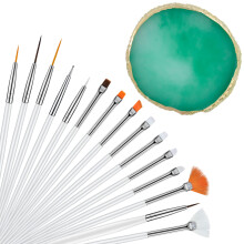 Nail Art Mengpalet Harsplaat Lade voor Kerstmis/Gemengde verftekening Kleurendisplay (groen)