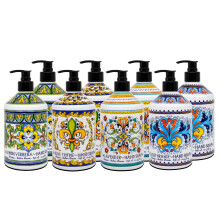 Perugia Italiaanse Deruta handzeep - 21,5 fl oz flessen - 8 stuks - Lavendel, zoete sinaasappel, citroenverbena en olijftijm