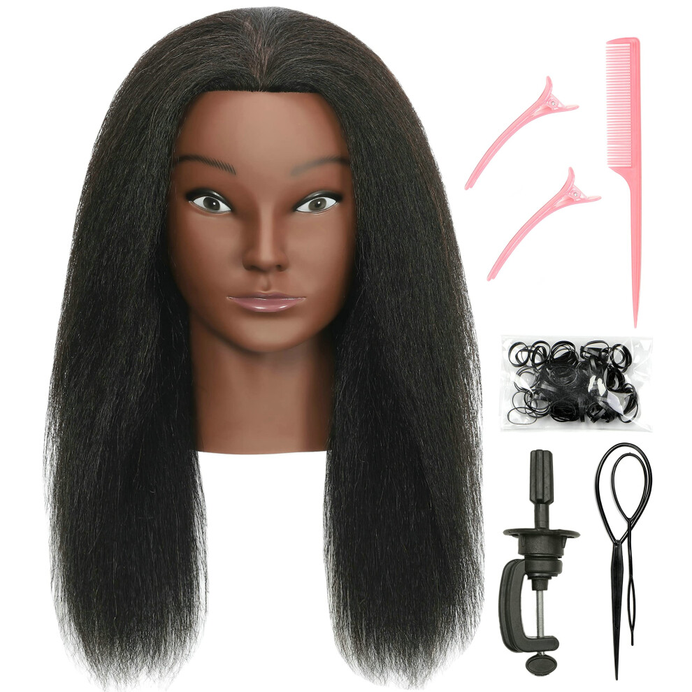 Tianyouhair Unisex Mannequin Head With Human Hair With Stand For Hairdresser Practice Cosmetology Manikin Doll Training Head Braiding Styling Coloring Cuttin