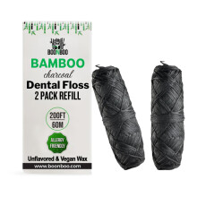 Boonboo Dental Floss Refill Charcoal Woven tr?d 2 stykker Ufork?mpet