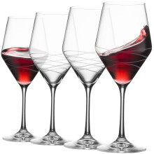 Verres a vin rouge ensemble de 4 | Chic Long tige de 20 onces Ensemble de verre a vin fait de verre clair en cristal | Grand cadeau de vin pour l