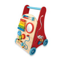 Nuby Wooden Baby Walker with Interactive Features for Early Development Promotes Walking Motor Skills and Creativity