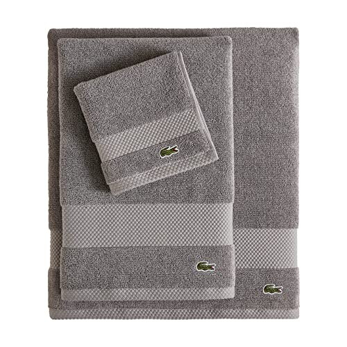 Lacoste Lacoste Heritage Supima Cotton Bath Howlels Meteorite 30 """" X 54 """" 1