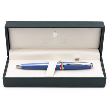 Monteverde Aldo Domani Italia Kugelschreiber Exotic Blue – Messingkorpus, Trikolore-Ring, Parker-Stil Mine kompatibel