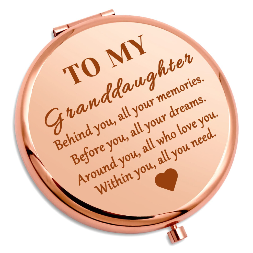 Gevody Granddaughter Gifts For Girls Inspirational Compact Mirror Granddaughter Gifts From Grandma Grandpa Compact Makeup Mirror Encouragement Gift For Teena