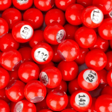 Regal Bingo-Raffle Balls Premium Red Calling Balls med lttlst fnster 7/8 (0,875) in fr stora gruppspel Spelkvll och fritidsaktiviteter