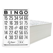Regal Bingo Klassisk bingokortlek teranvndbar - Bingospel fr familjen - 200 spelkort - Vit