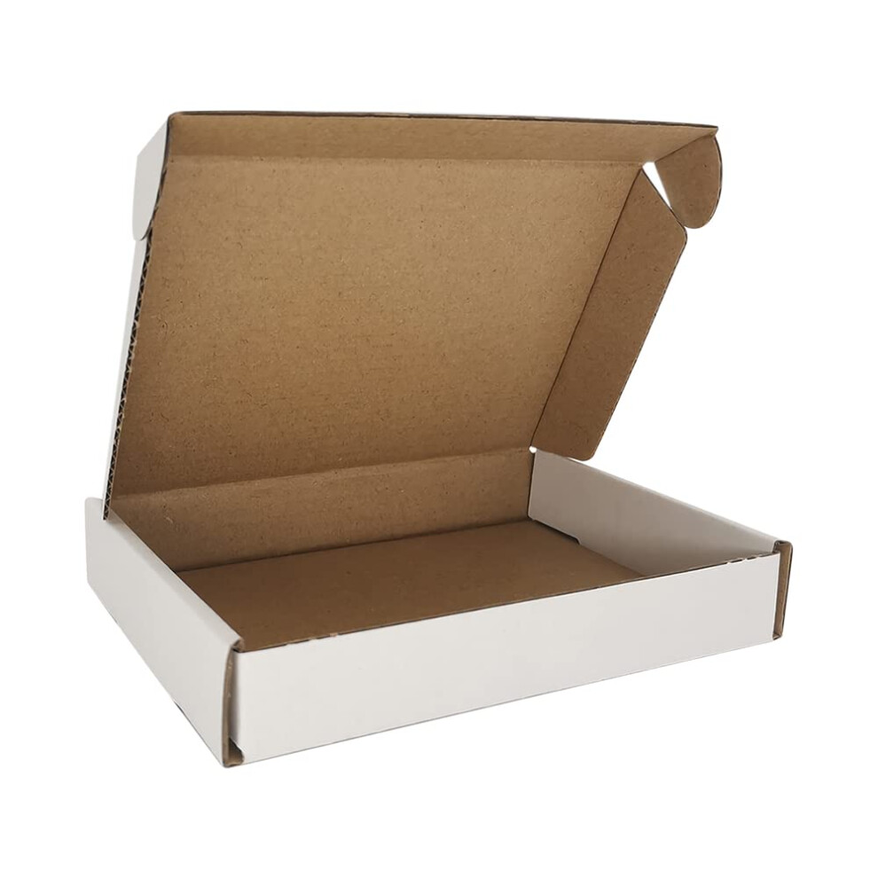 CH-BOX 400 Stuks 6X4X1'' Kleine Verzenddozen, Gegolfd Karton, Verzenddozen Voor Bedrijven, Wit (CM641-400)-image