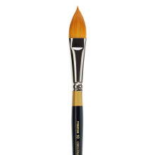 KINGART Premium Original Gold 9930-2 OVAL FLORAL PETAL Series Artist Brush Golden Taklon Synthetic Hair Short Handle for Acrylic Watercolor Oil