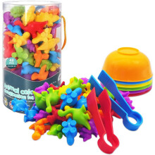 UNIQUE KIDS Counting Educational Learning Toy Set with Sorting Cups - Engaging Sensory Color Classification Training Game for Toddlers Preschoolers Ag