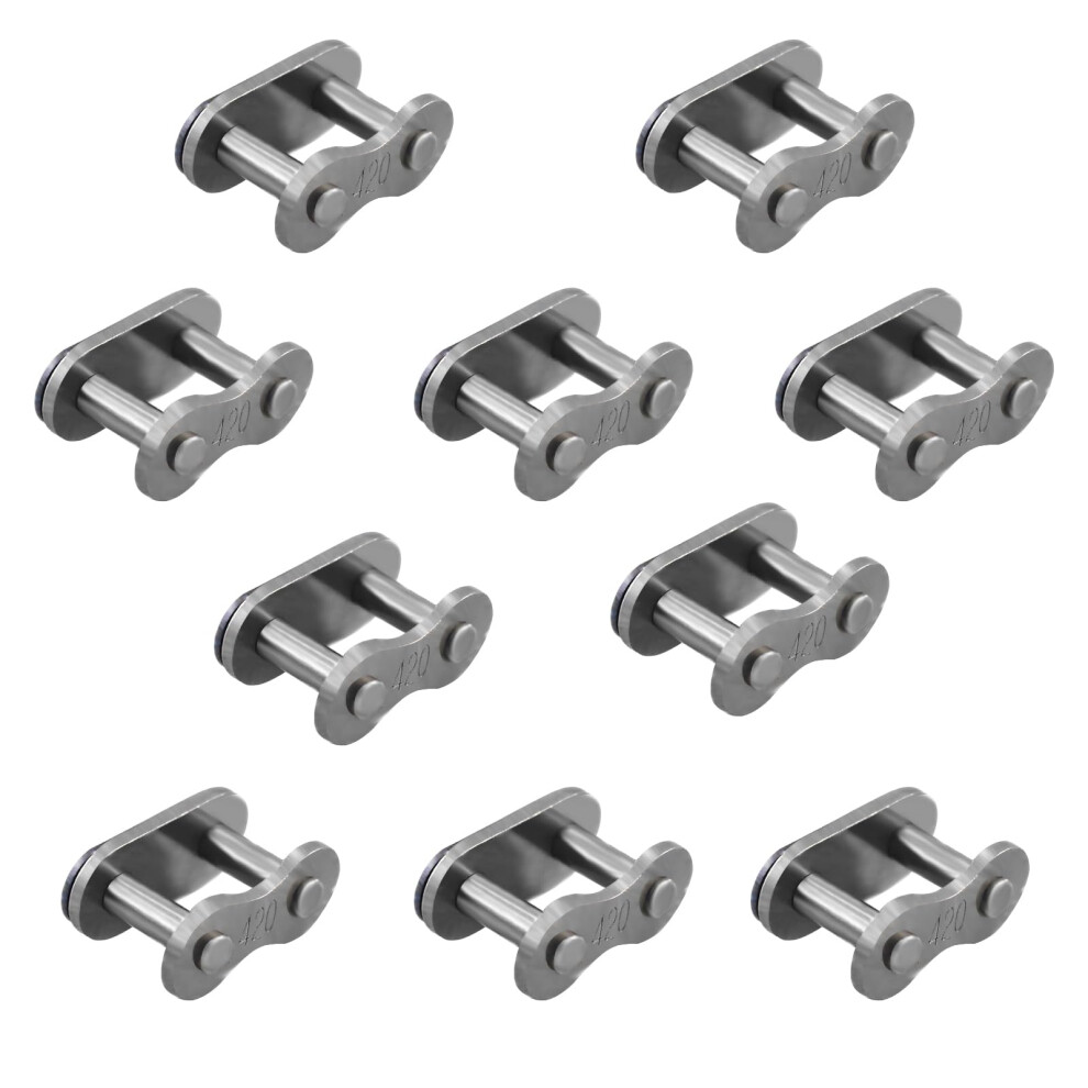 New Olym 420 Chain Master Link Roller Chain Connector Link for 90cc 110cc 125cc Pit Dirt Bike ATV Quad Buggy Pack of 10-image-OPC-PFMKYBH-NEW