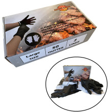 LavaLock Disposable Nitrile BBQ Gloves with Cotton Liners for Outdoor Cooking Grilling Smokers and Barbecue Competition Chef or Kitchen use (Large 5
