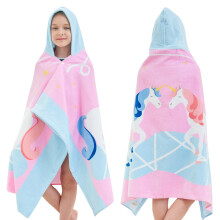 Bavilk Kids Hooded Bath Beach H?ndkl?de Girls Boys Swim Pool Cover Up Super Absorbent Cute Cartoon Animal Full Vitality (Lucky Unicorn)