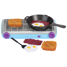 Sophia's Play Campingkocher und Outdoor-Spielkche, Essensset fr 18-Zoll-Puppen mit Lichtern, Soundeffekten und Rollenspielzubehr fr Frhstck und