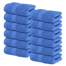 Infinitee Xclusives Premium Wash Cloths for Showering [13x13] - 100% Cotton Washcloths [Pack of 12] Soft and Absorbent Face Towels for Bathroom