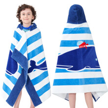 Bavilk Kids Hooded Bath Beach H?ndkl?de Girls Boys Swim Pool Cover Up Super Absorbent Cute Cartoon Animal Full Vitality (Blue Narwhal)