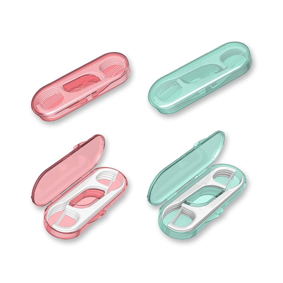 Aocean Dental Floss Picks - Travel Floss With Toothpicks - Professional Threader Flossers With 4 Storage Cases - Ideal For Family Hotel And High-Tough