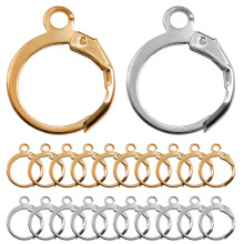FANMAOUS 200PCS hypoallergene Franse oorbelhaken Leverback oorhaakjes Ronde oorbelhaken Oorbelbenodigdheden Bevindingen Oordraad met open lus voor oo