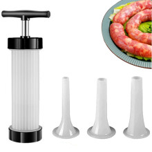 Worstvuller - Zelfgemaakte handmatige worstmaker Snelle vleesvulmachine Food Grade keukenworstvuller voor huishoudelijk gebruik (3 vulbuizen)