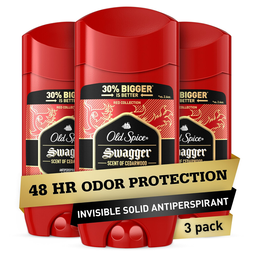 Old Spice Antiperspirant and Deodorant for Men  Invisible Solid  Swagger Scent  3.4 oz (Pack of 3)-image-OPC-PGBSRTV-NEW